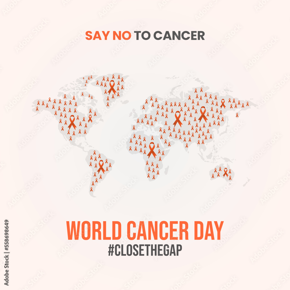 Naklejka premium World Cancer Day global map concept