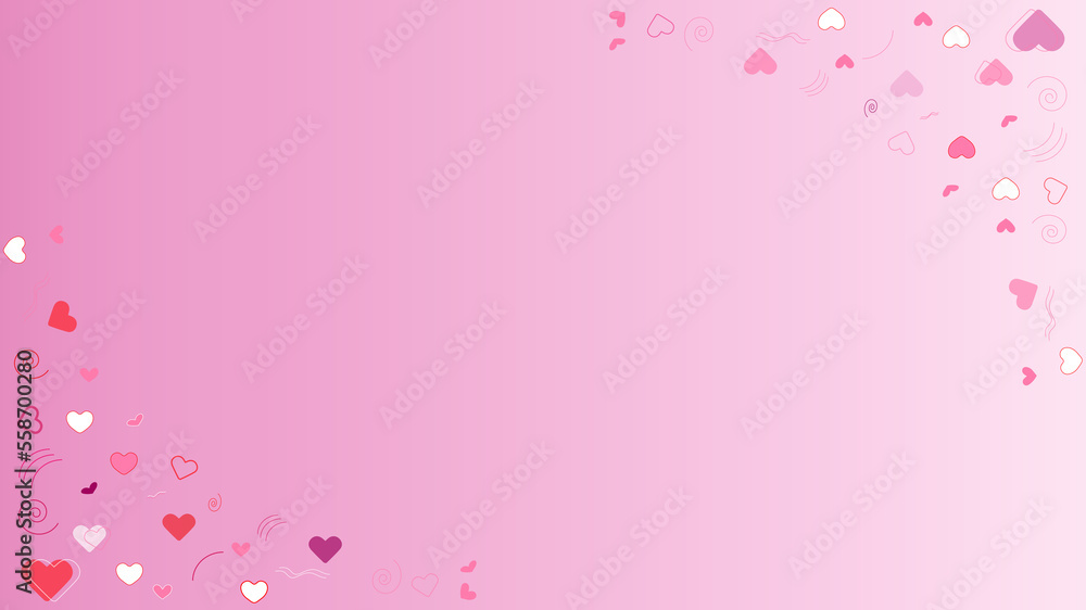pink background with love shape theme for valentines day