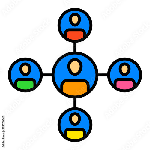 Organization Chart Filled Line Icon