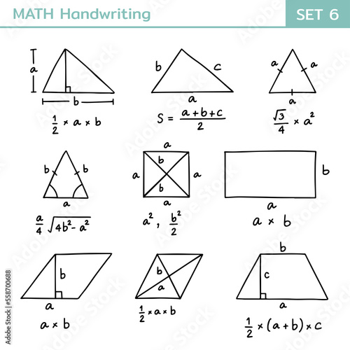 Mathematical theory and mathematical equations handwriting