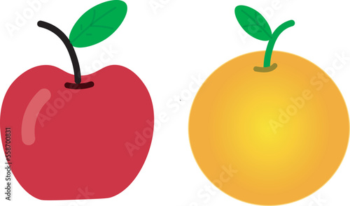 frutas, manzana, naranja, salud