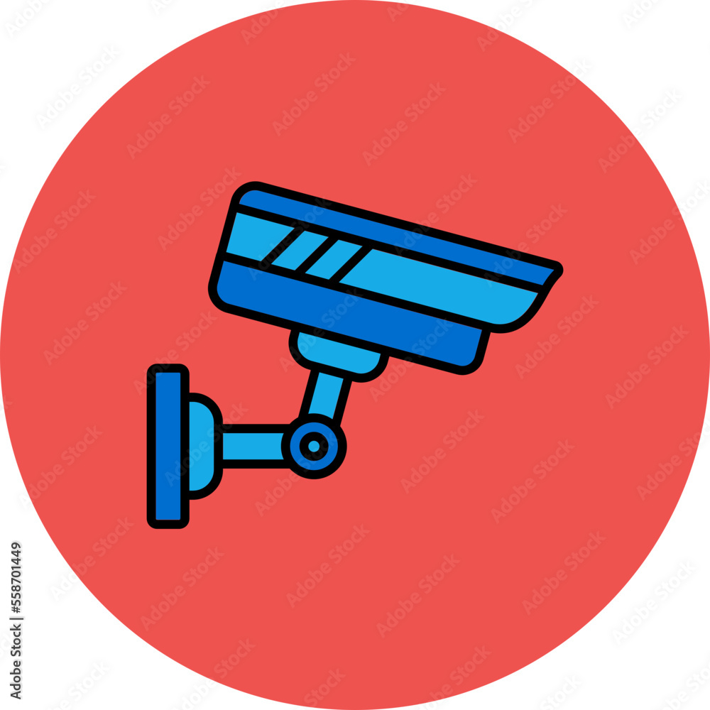 Surveillance Multicolor Circle Filled Line Icon Surveillance Multicolor Circle Filled Line Icon
