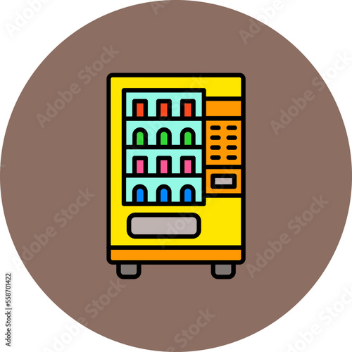 Vending Machine Multicolor Circle Filled Line Icon