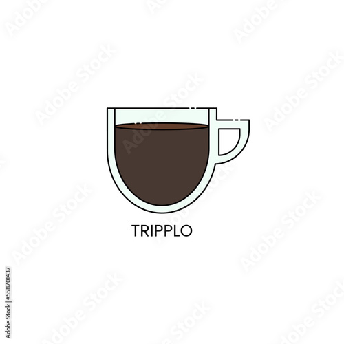 Delicious tripplo coffee icon isolated. Outlined drink vector illustration design