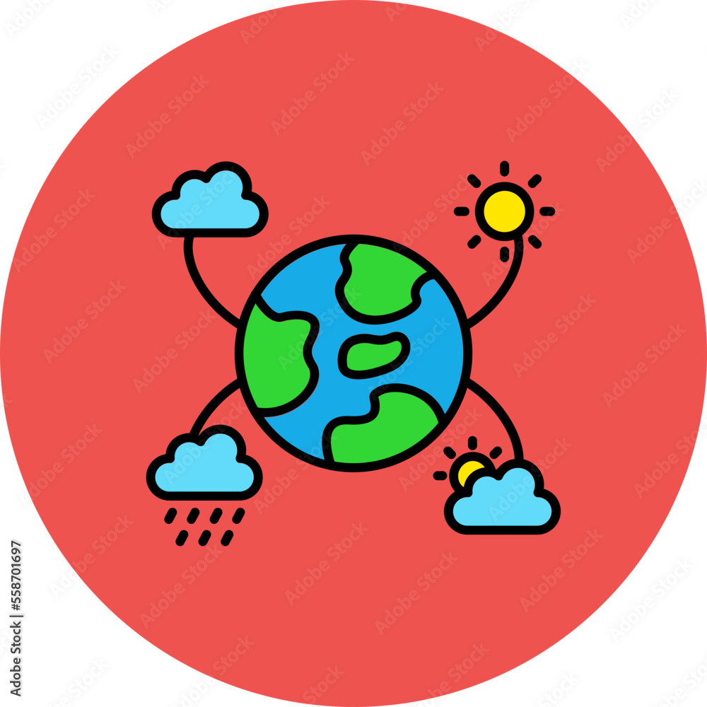 Climatization Multicolor Circle Filled Line Icon