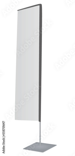 Grey advertising flag. vector illustration