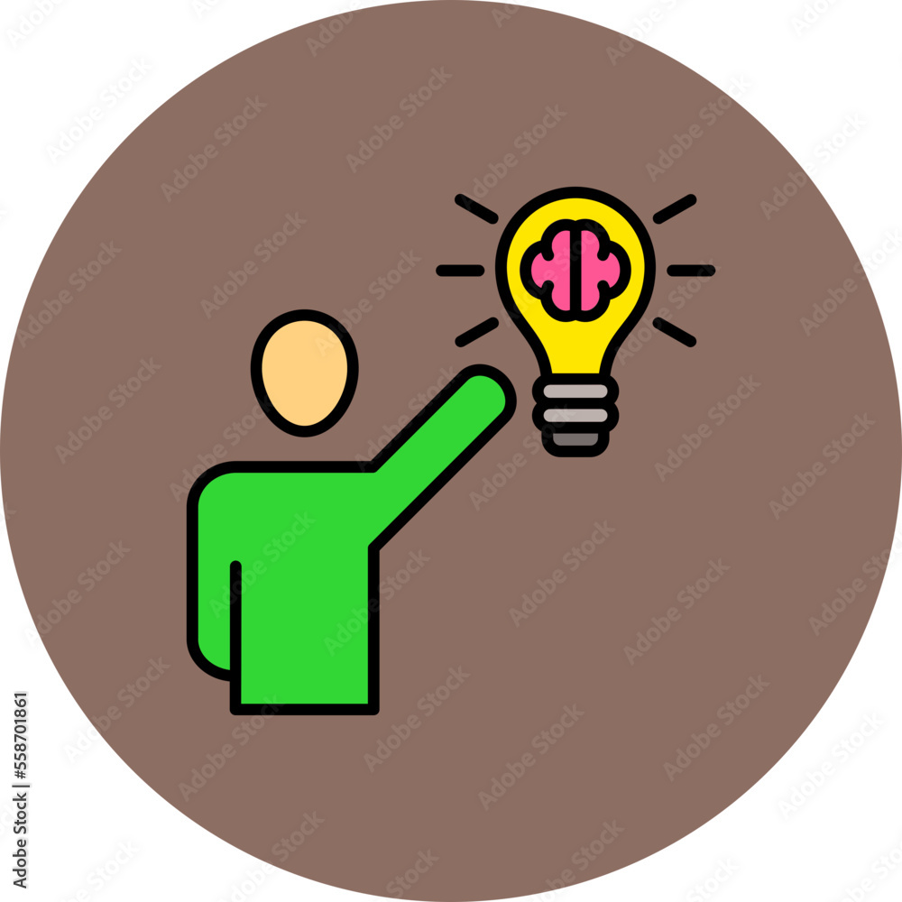 Thinking Multicolor Circle Filled Line Icon Thinking Multicolor Circle Filled Line Icon