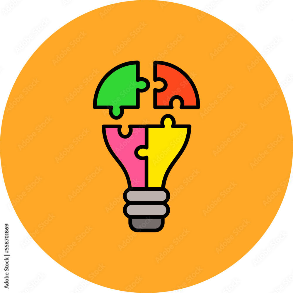 Puzzle Multicolor Circle Filled Line Icon Puzzle Multicolor Circle Filled Line Icon