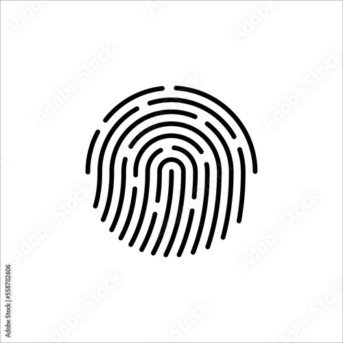 Vector high quality fingerprint line icon isolated on white background. Security access concept, Touch ID icon.