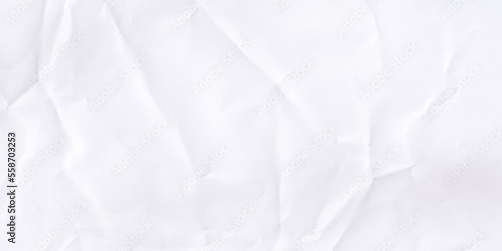 White wrinkle recycle paper background. The background is white. Texture of paper with kinks and dents, old and dilapidated.