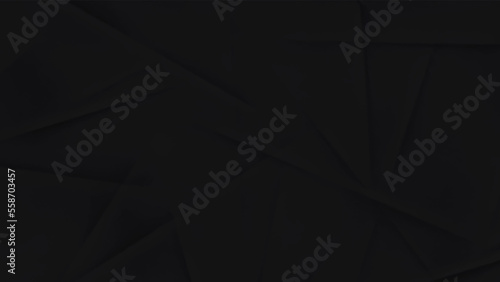 Black crumpled paper texture for background. Ragged crumpled black paper texture with wrinkles, banner background