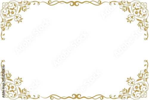 Simple and floral horizontal frame and border