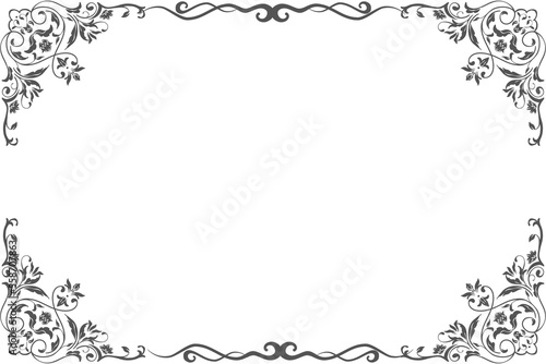 Simple and floral horizontal frame and border