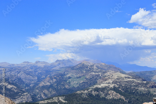 A vast view from the top of Mammoth mountain in Mammoth Lakes, California