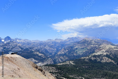 A vast view from the top of Mammoth mountain in Mammoth Lakes, California