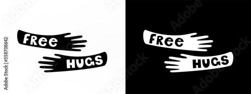 Free hugs simple conceptual illustration