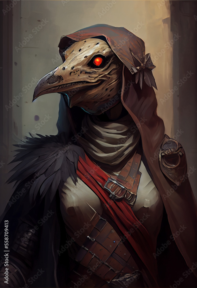 Rogue Kenku Female - generative ai Stock Illustration | Adobe Stock