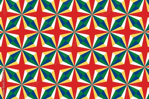 Geometric pattern in the colors of the national flag of Seychelles. The colors of Seychelles