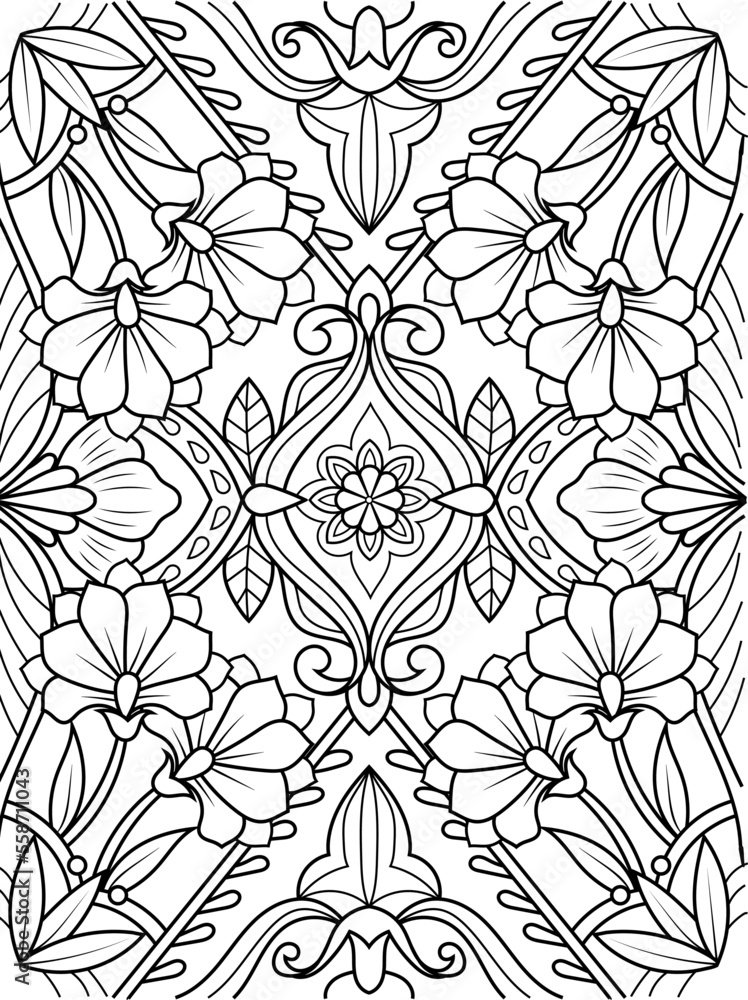 Hand drawn Flower Pattern vector illustration
