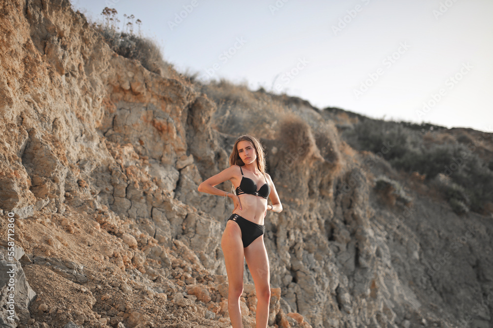 beautiful young woman on the beach beautiful young woman on the beach