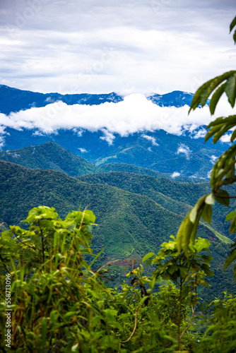 Costa Rican mountains panorama with green slopes and dense tropical vegetation  spectacular mountains in Costa Rica 