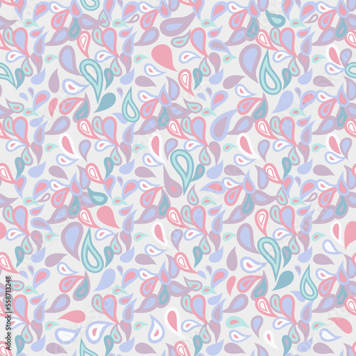 Repeating seamless Paisley Pattern vector abstract design  pastel colours