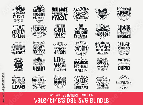 Valentines svg bundle. set of valentine quotes, valentines day svg design