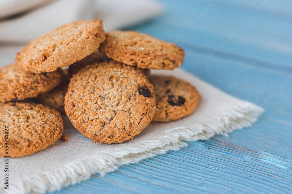 Chocolate cookies with white background . cookies background . copy space Chocolate cookies with white background . cookies background . copy space