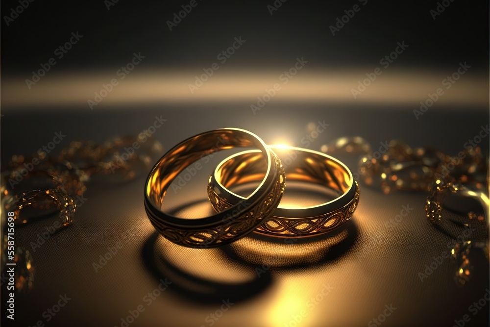 wedding rings on romantic background 32737999 Stock Photo at Vecteezy