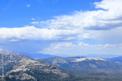 A vast view from the top of Mammoth mountain in Mammoth Lakes, California