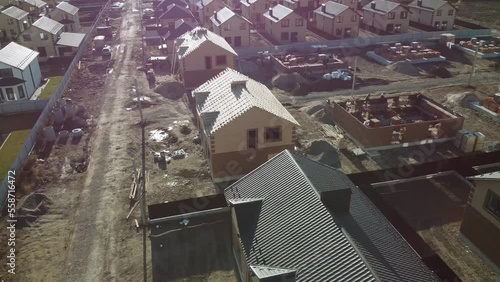 construction of new residential district aerial view