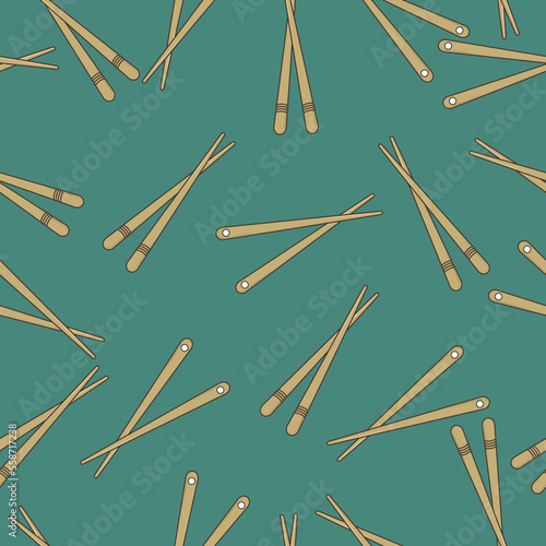 Seamless pattern with chopsticks for sushi. Illustration on the theme of asian food