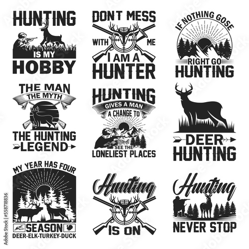 HUNTING VINTAGE T-SHIRT DESIGN.