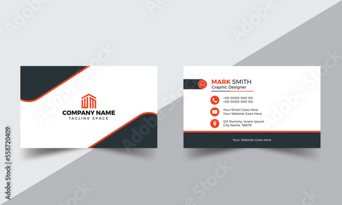 Modern & minimal business card design, simple clean design template, vector design, professional business card template, visiting card template. double sided business card design template