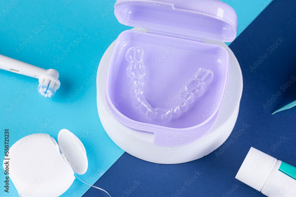 dental hygiene, orthodontic treatment, occlusal splint Stock Photo ...
