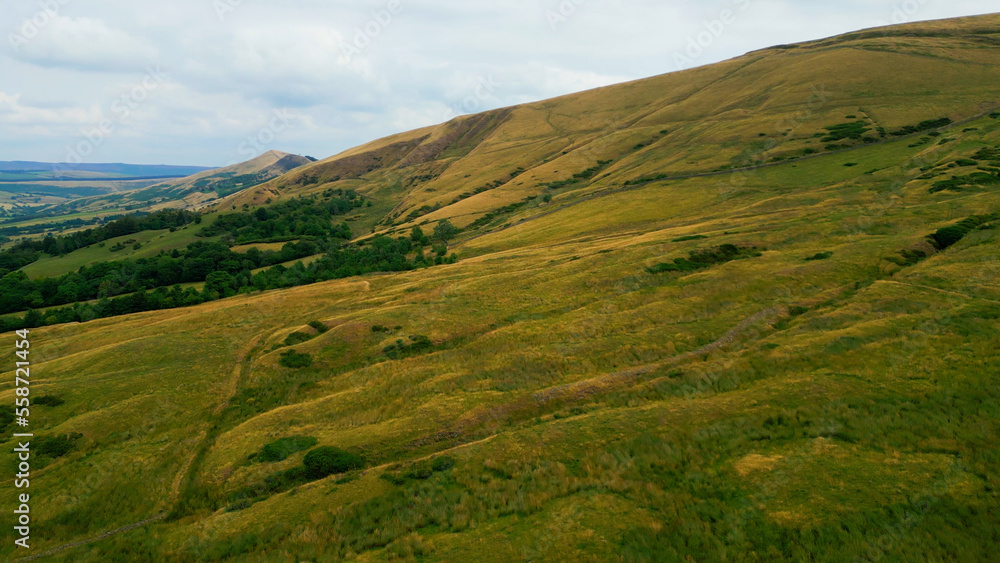 The green hills of Peak District National Park - drone photography The green hills of Peak District National Park - drone photography