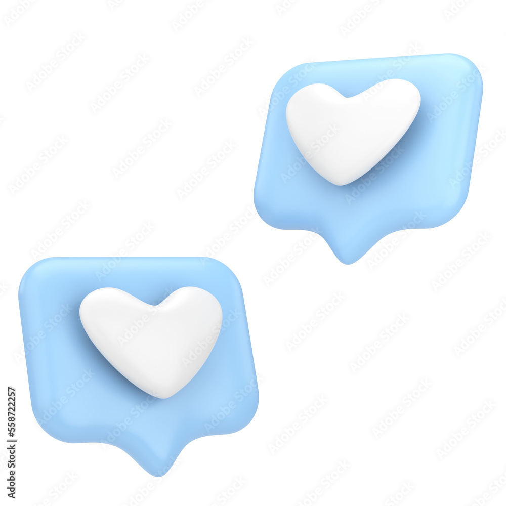 Love icon. Heart icon. 3D illustration. Love icon. Heart icon. 3D illustration.
