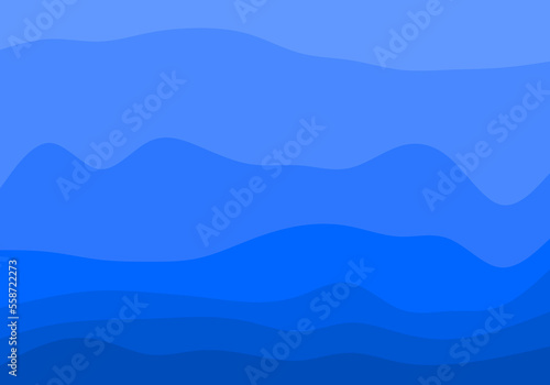 Abstract blue dark color background. Dynamic waving shapes composition.