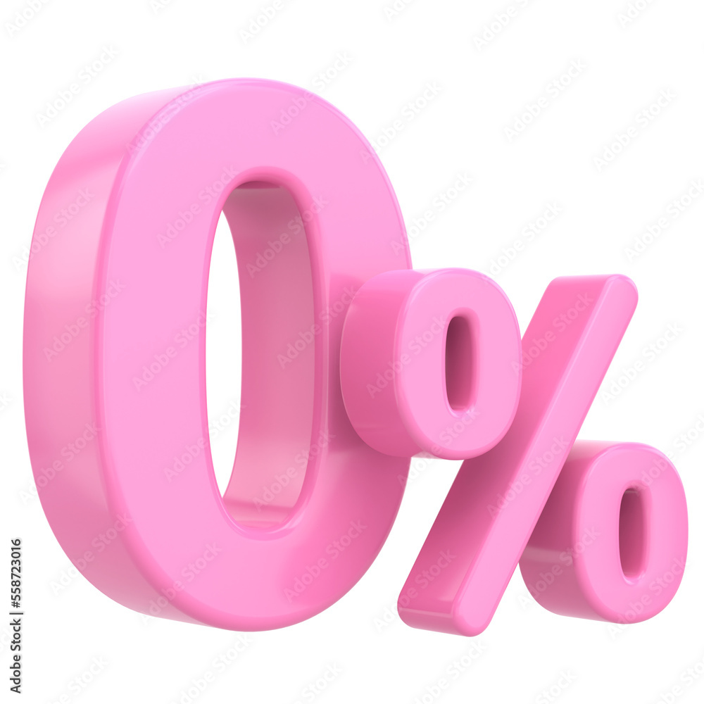 3D 0%. Zero percent installment. 3D illustration. 3D 0%. Zero percent installment. 3D illustration.