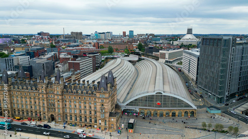Liverpool Lime Street train station from above - drone photography photo