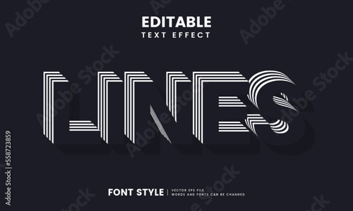 Modern minimal 3d lines text effect