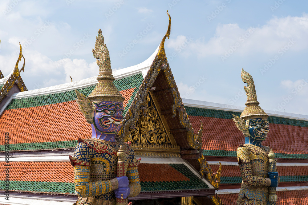 Fototapeta premium The Statues of guardians at the Grand Palace in Bangkok, Thailand