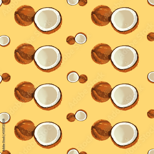 background with illustrated patterns of coconut