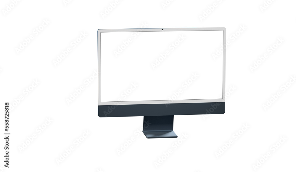 Realistic flat screen computer monitor 3de style mockup with blank screen isolated 3d Realistic flat screen computer monitor 3de style mockup with blank screen isolated 3d