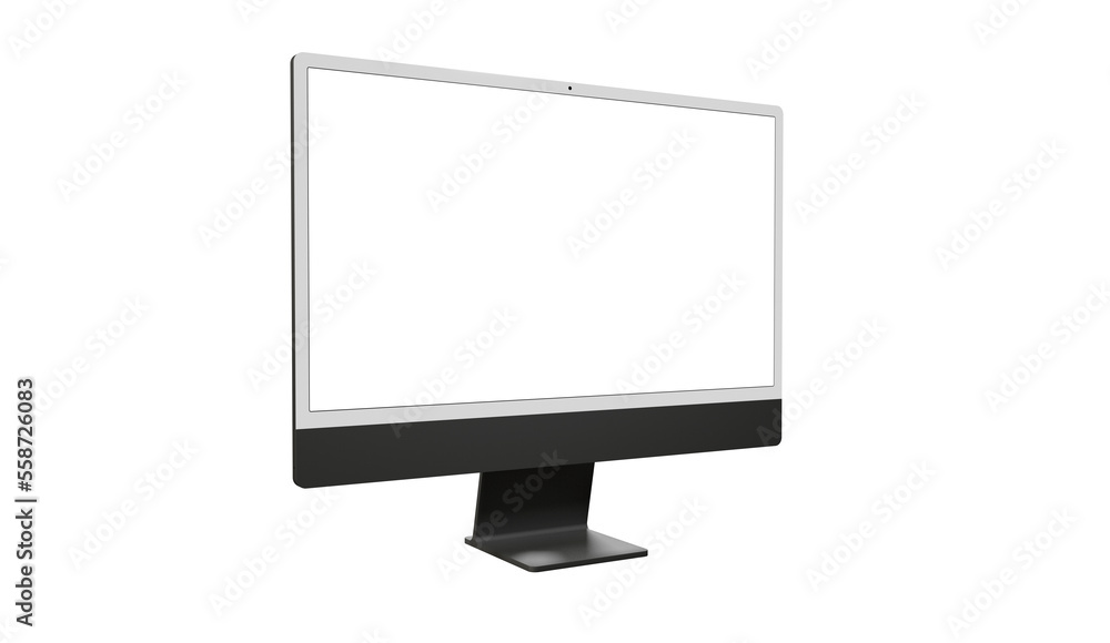 Workspace blank screen desktop computer, Mockup computer Workspace blank screen desktop computer, Mockup computer