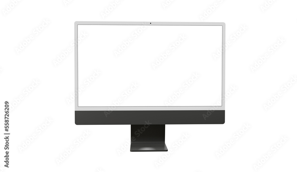 Computer monitor display with empty screen isolated on transparent background. Computer monitor display with empty screen isolated on transparent background.