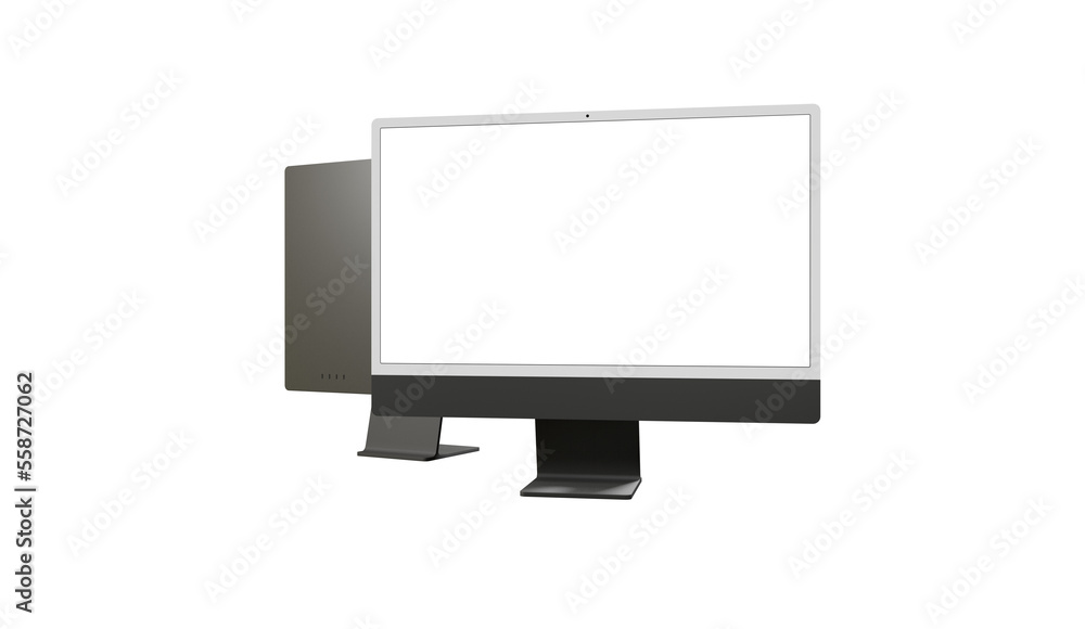 Desktop monitor screen with website presentation mockup isolated png Desktop monitor screen with website presentation mockup isolated png