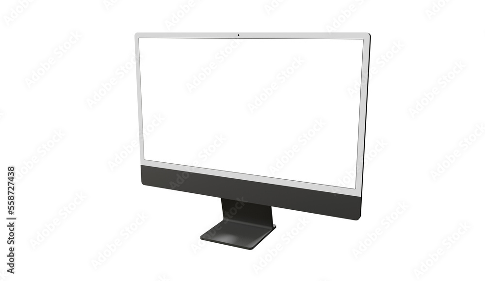 Workspace blank screen desktop computer, Mockup computer Workspace blank screen desktop computer, Mockup computer