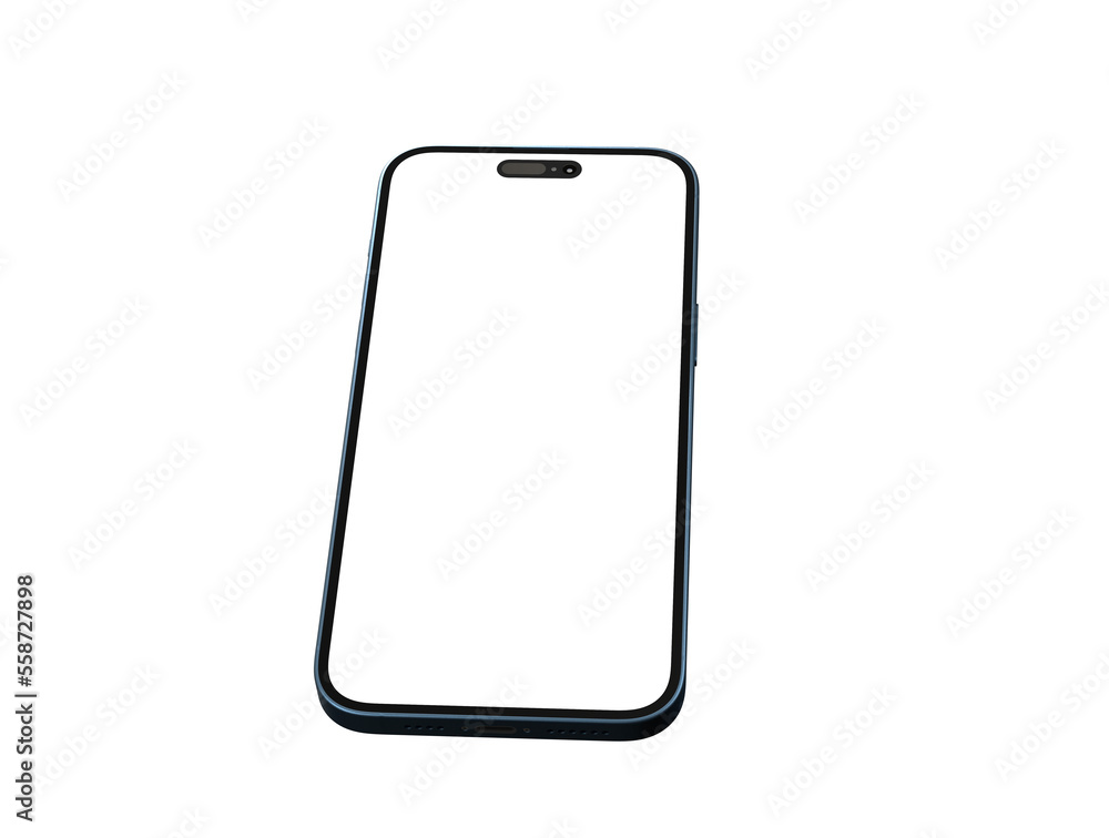smartphone With Blank Screen in 3d smartphone With Blank Screen in 3d