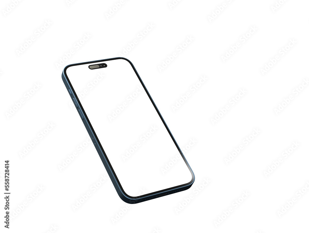 smartphone With Blank Screen in 3d smartphone With Blank Screen in 3d